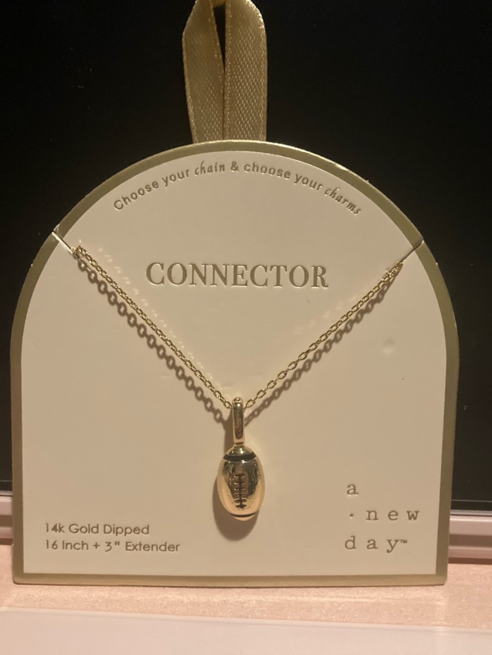 a new day Gold Football Connector Necklace